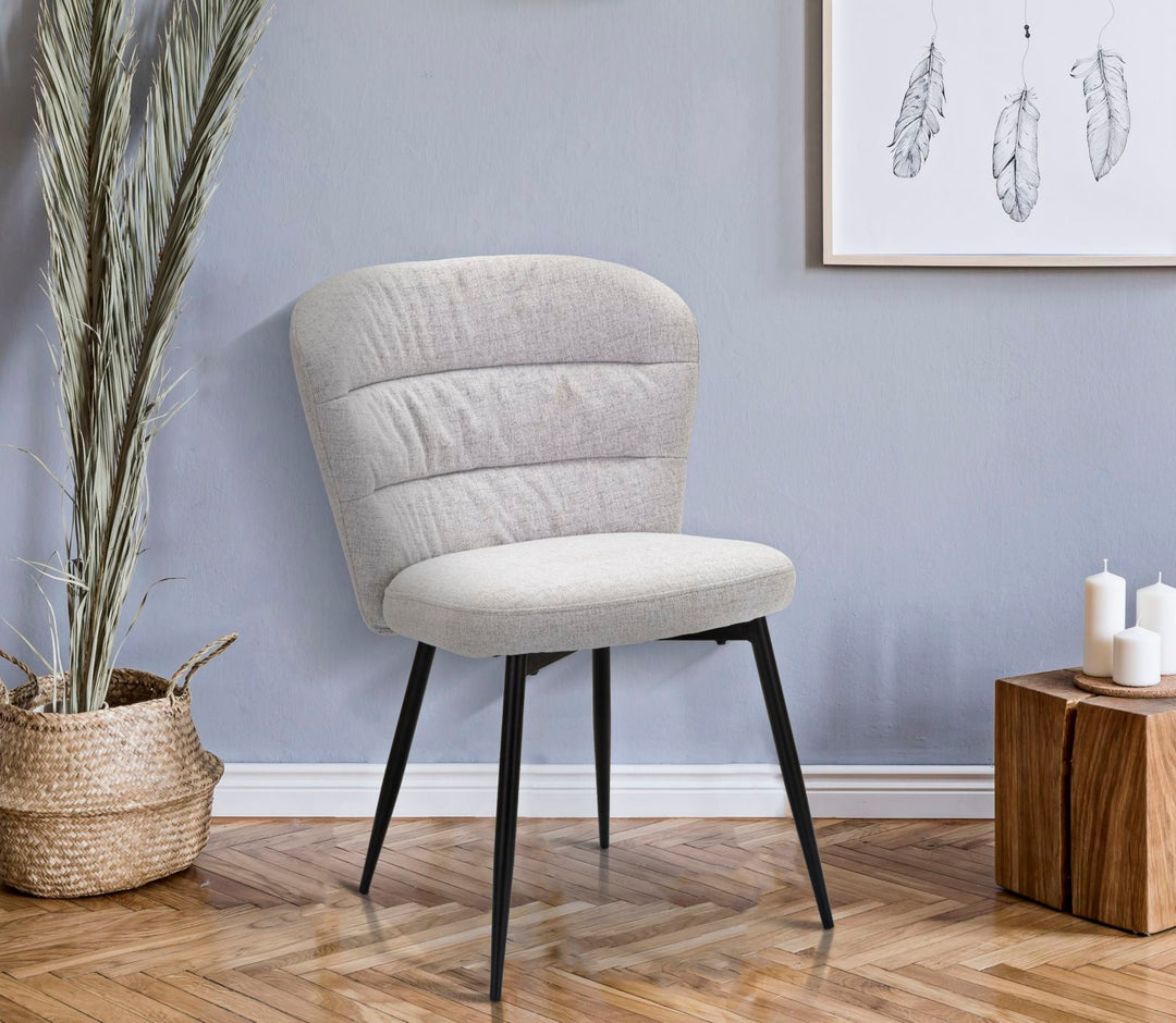 Par Silla Gris Estilo Años 70 con Patas Metal Negro