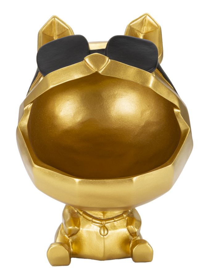 Estatua de Perro Dorado con Gafas de Sol (Decoración Moderna - Almacenaje)