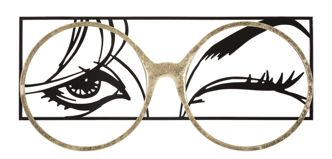 Decoración de pared Gafas de mujer de metal granulado