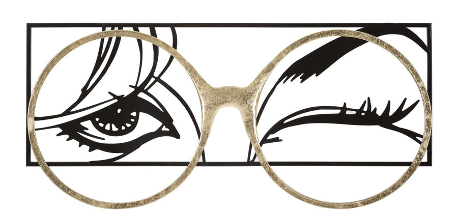 Decoración de pared Gafas de mujer de metal granulado