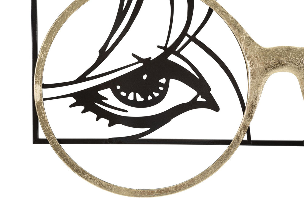 Decoración de pared Gafas de mujer de metal granulado