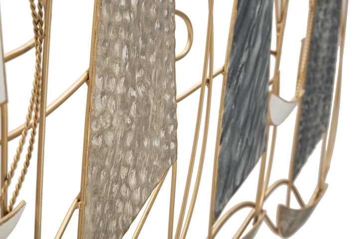 Decoración de Pared Barcos de Vela y Pájaros de Metal