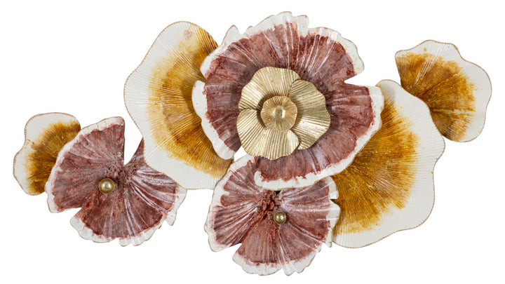 Decoración de pared con flores de metal