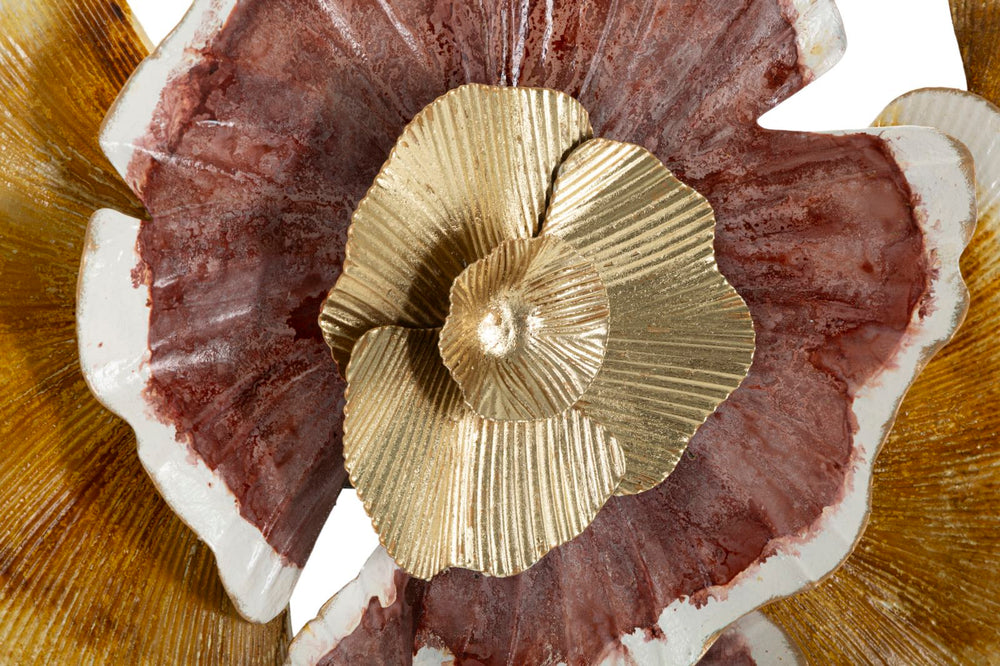 Decoración de pared con flores de metal