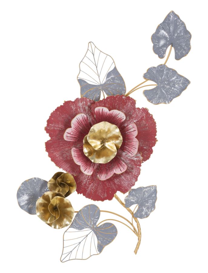 Decoración de pared con flores de metal