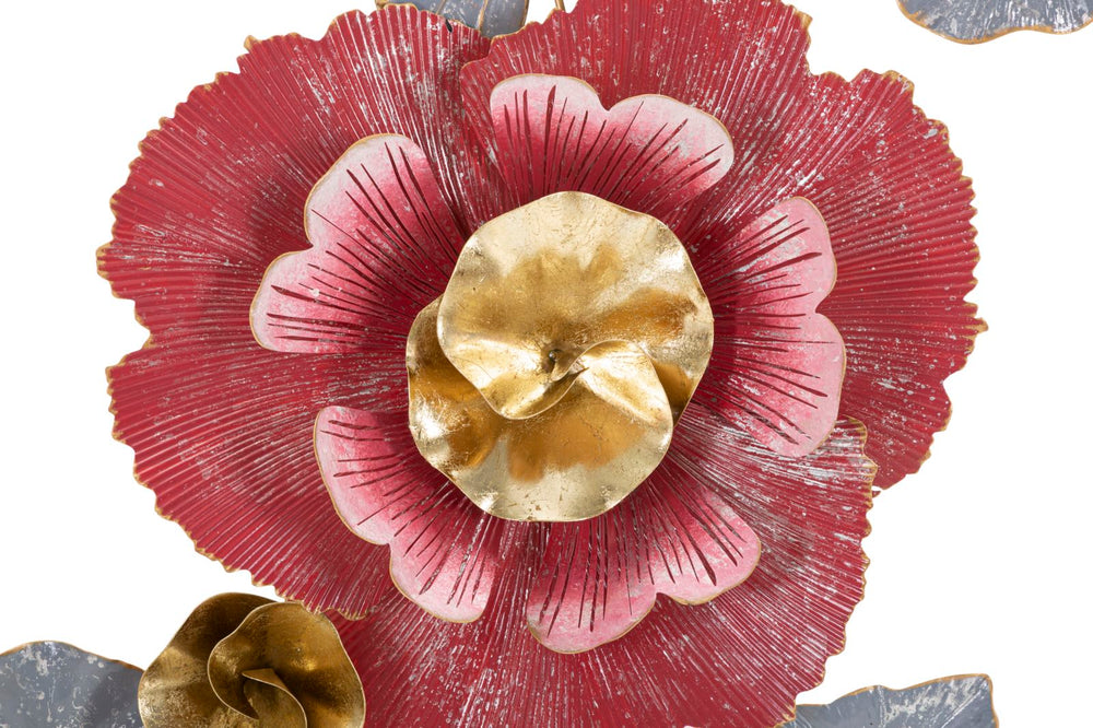 Decoración de pared con flores de metal