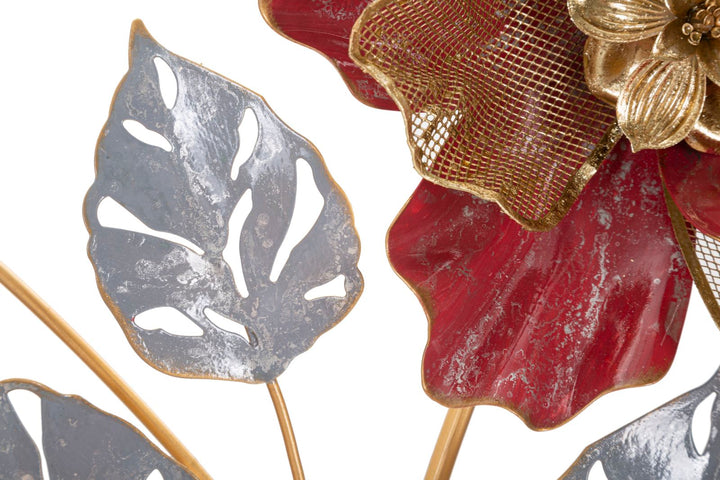 Decoración de pared con flores de metal