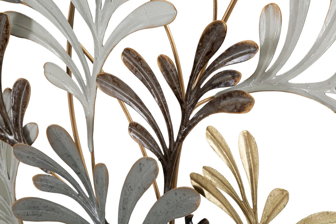 Decoración de pared de metal y madera