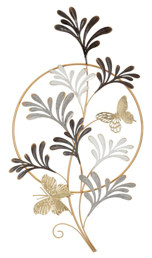 Decoración de la pared del patrón de la hoja del metal Marco redondo