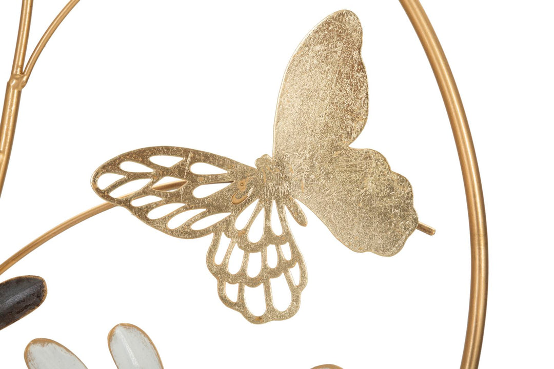 Decoración de la pared del patrón de la hoja del metal Marco redondo