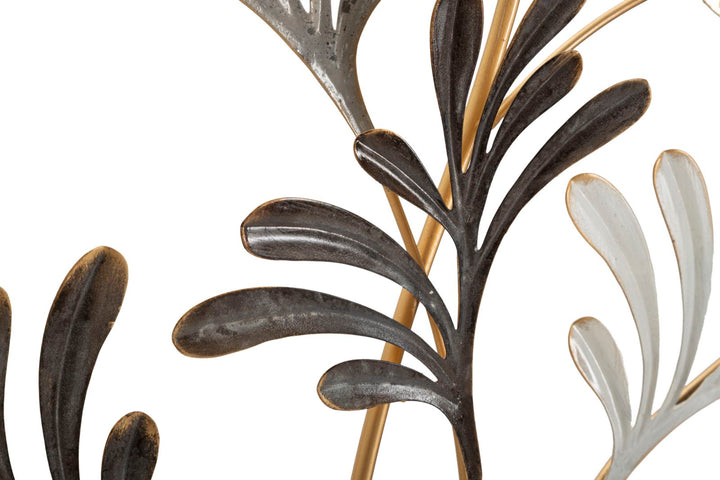 Decoración de la pared del patrón de la hoja del metal Marco redondo