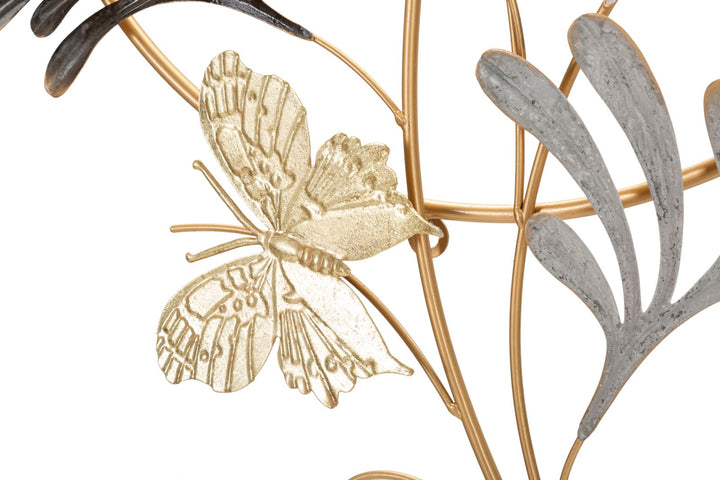 Decoración de la pared del patrón de la hoja del metal Marco redondo