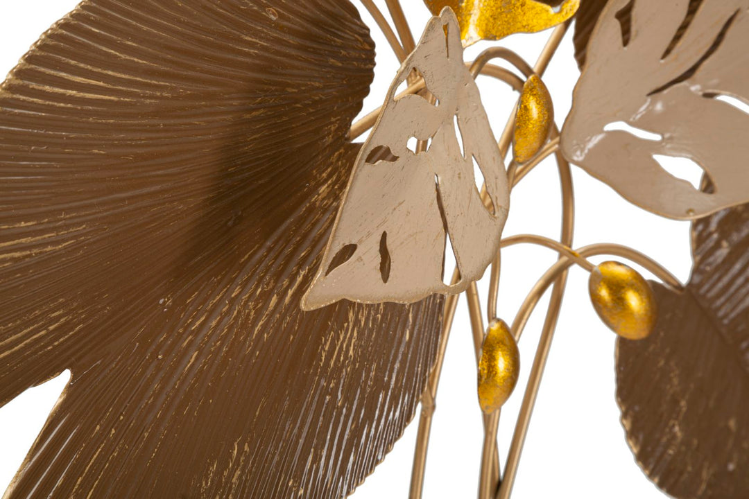 Decoración de la pared del patrón de la hoja del metal en el marco cuadrado