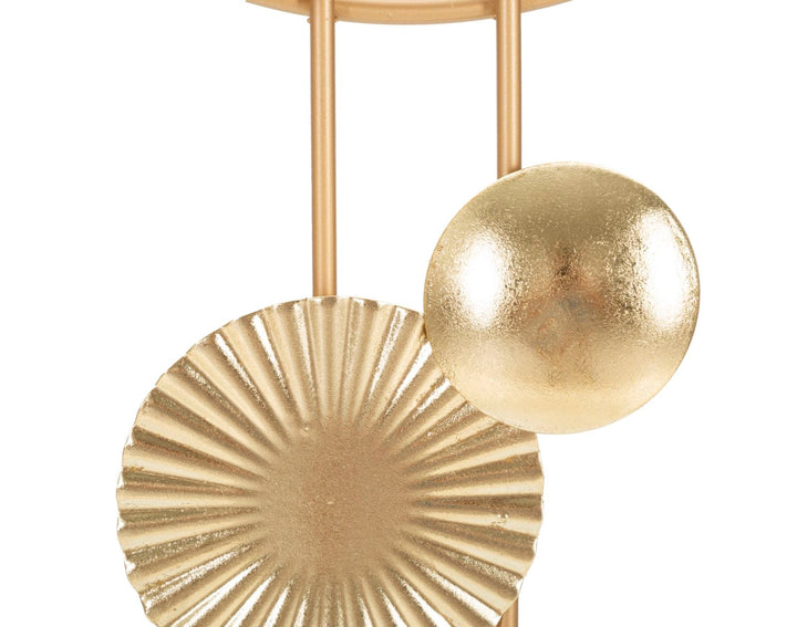 Círculos geométricos de metal dorado Decoración de pared metálica