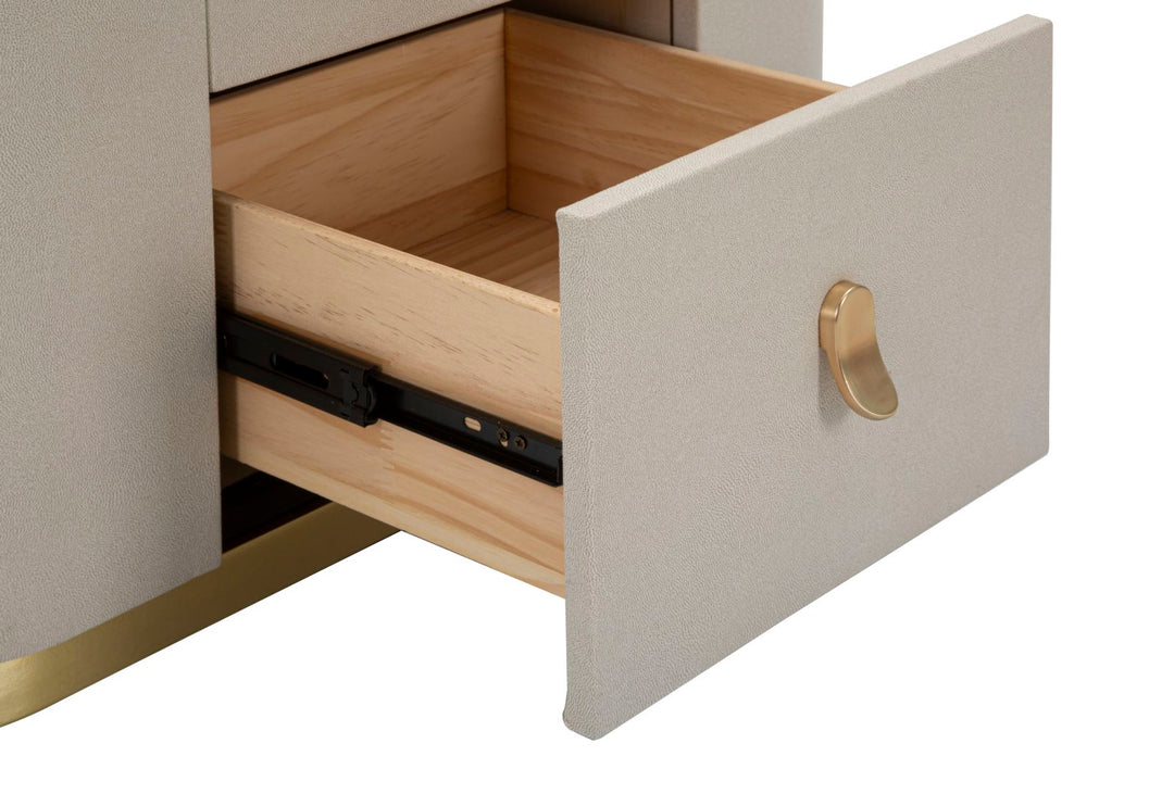 Mesita de noche crema con cajón – Beauty