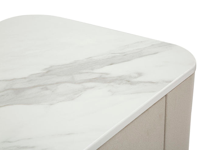 Mesita de noche crema con cajón – Beauty