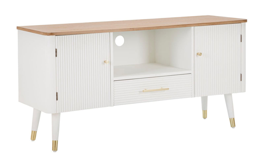 Mueble De Madera Blanca Con Tapa Marrón