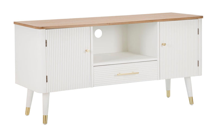 Mueble De Madera Blanca Con Tapa Marrón