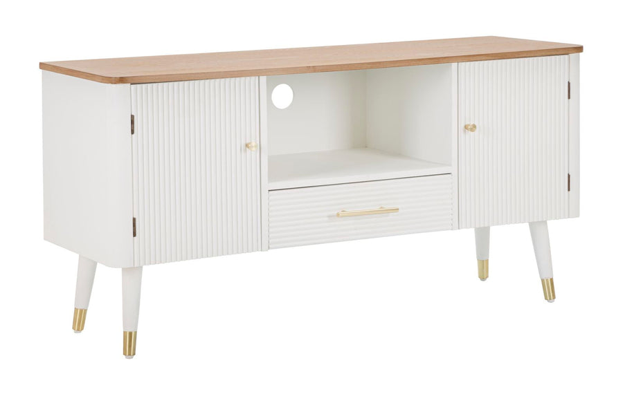 Mueble De Madera Blanca Con Tapa Marrón