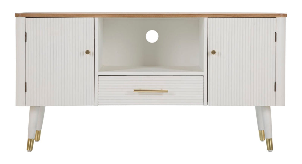 Mueble De Madera Blanca Con Tapa Marrón