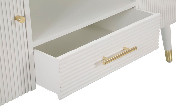 Mueble De Madera Blanca Con Tapa Marrón