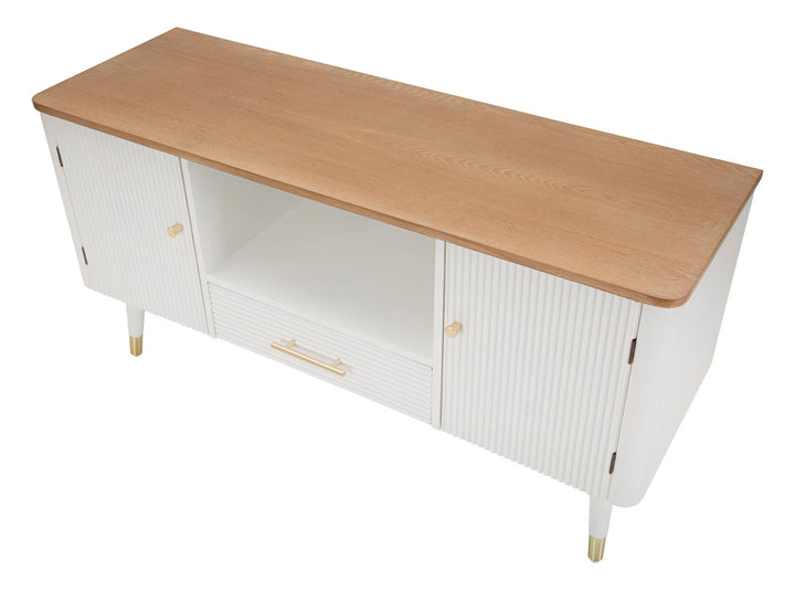 Mueble De Madera Blanca Con Tapa Marrón