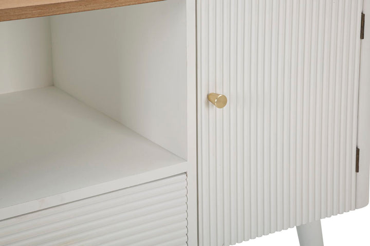 Mueble De Madera Blanca Con Tapa Marrón