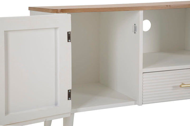 Mueble De Madera Blanca Con Tapa Marrón
