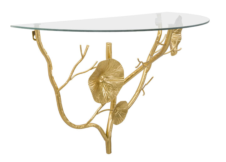 Mesita de noche de pared de metal dorado – Tisty estante flotante
