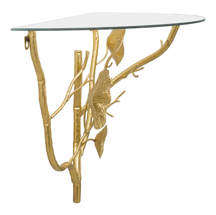 Mesita de noche de pared de metal dorado – Tisty estante flotante