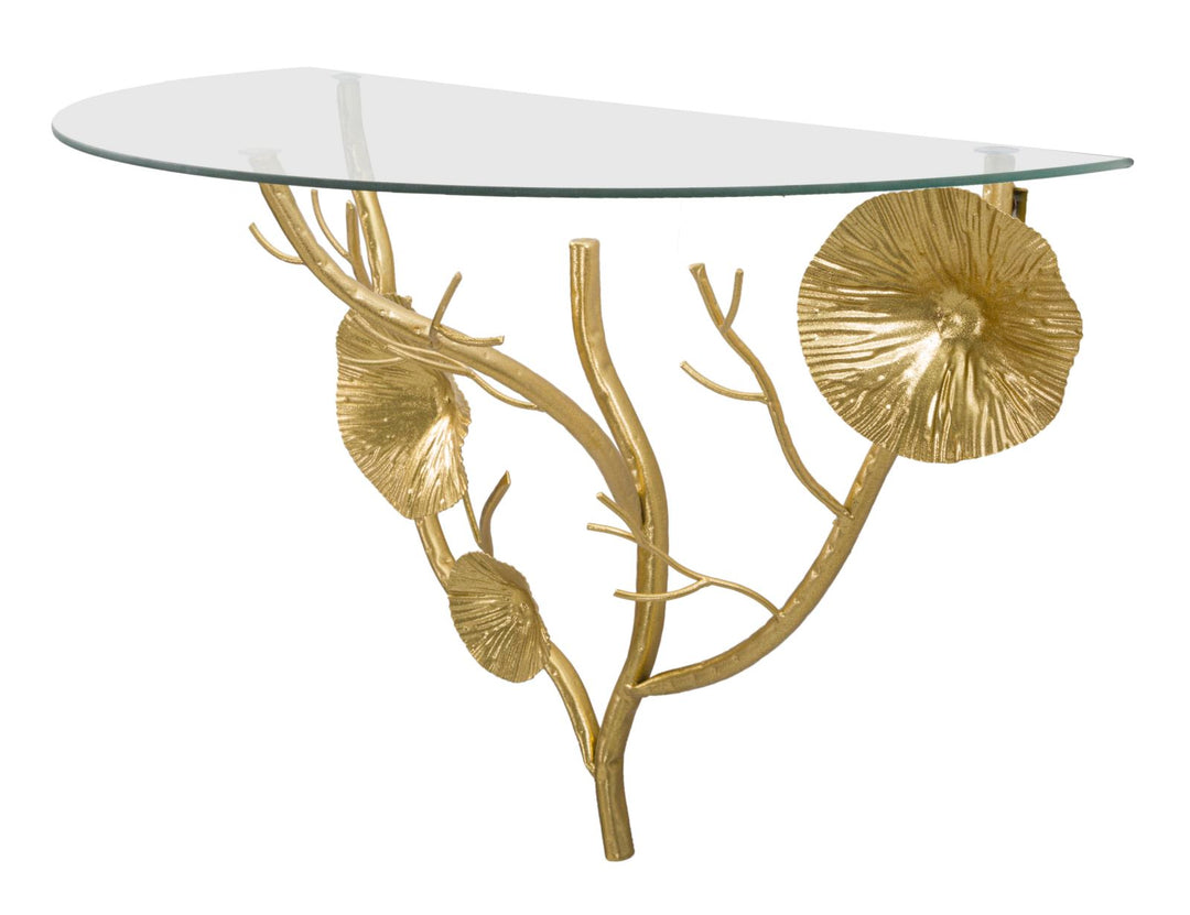 Mesita de noche de pared de metal dorado – Tisty estante flotante