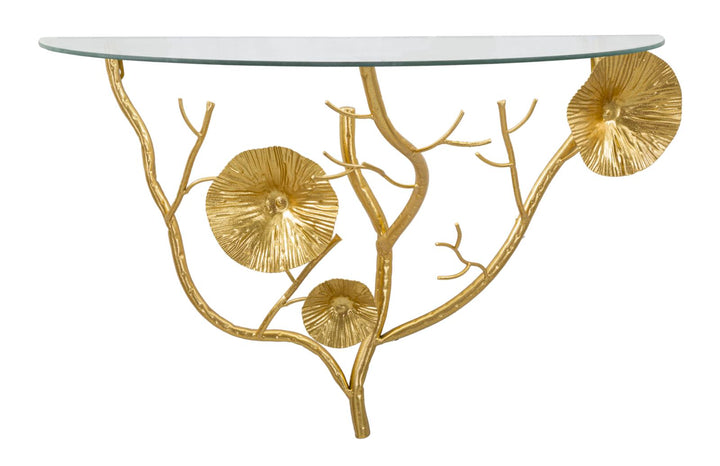 Mesita de noche de pared de metal dorado – Tisty estante flotante