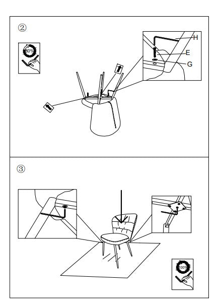 Par Silla Gris Estilo Años 70 con Patas Metal Negro