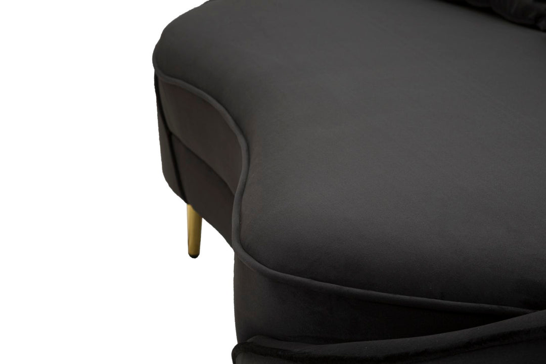 Sofá de tela negro de 3 plazas con cojines – Oslo moderno