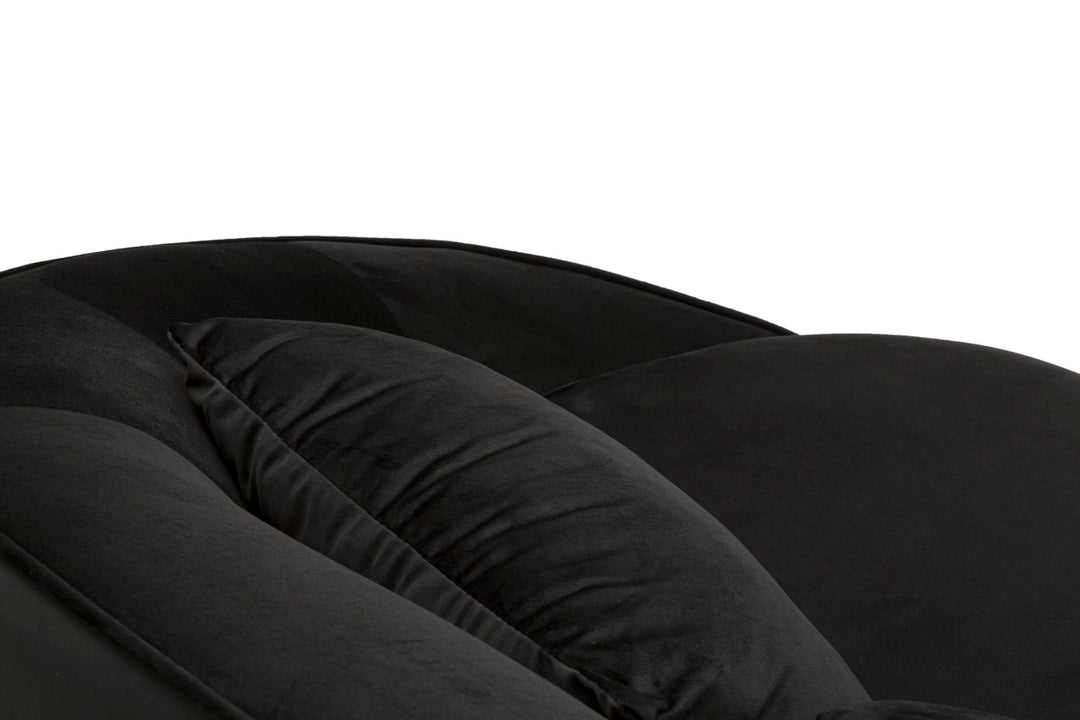 Sofá de tela negro de 3 plazas con cojines – Oslo moderno