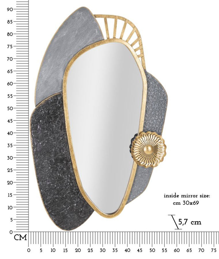 Abstracto Metal Geométrica Espejo de Pared