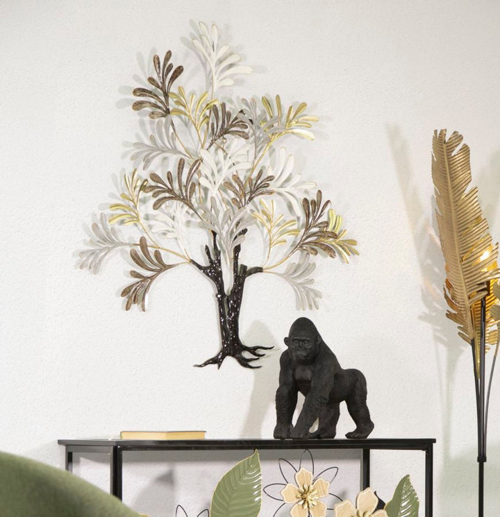 Decoración de pared de metal y madera