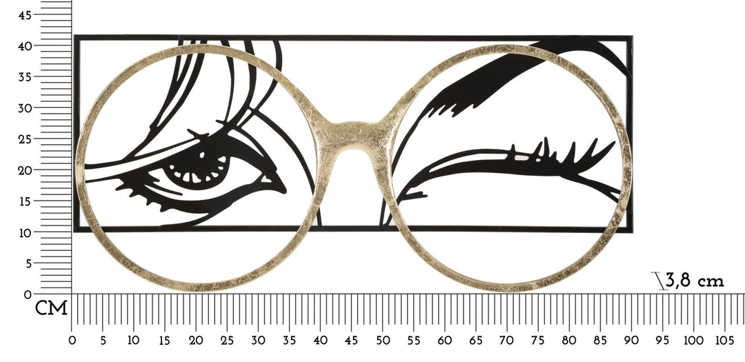 Decoración de pared Gafas de mujer de metal granulado