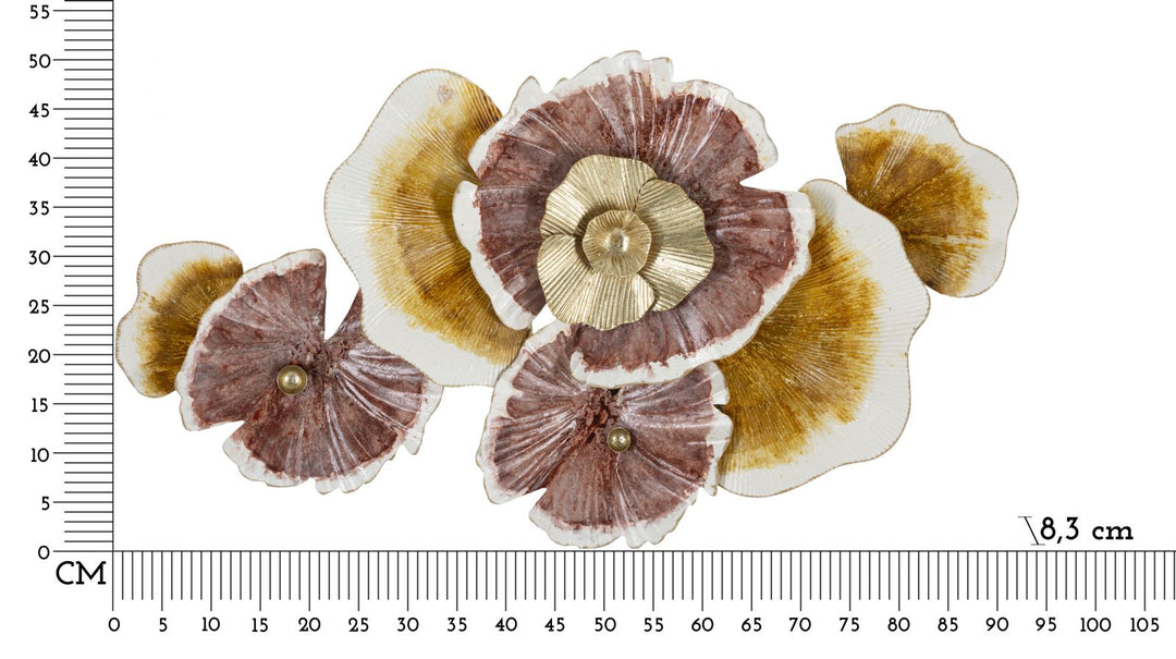 Decoración de pared con flores de metal