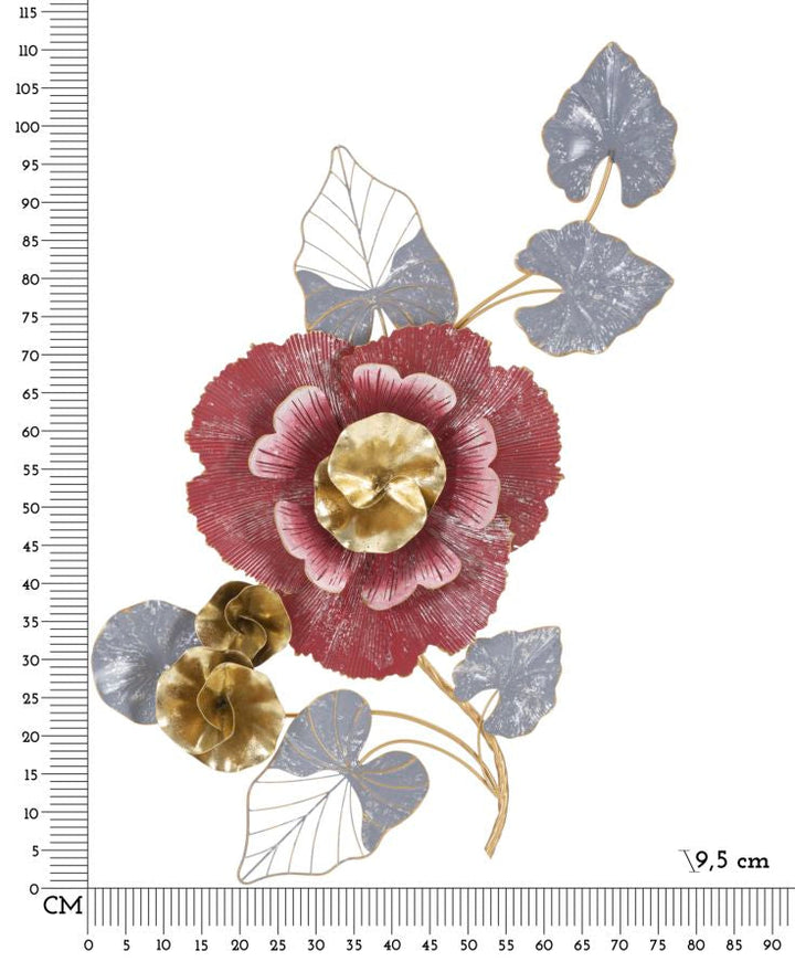 Decoración de pared con flores de metal