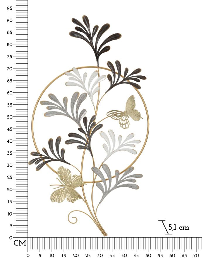 Decoración de la pared del patrón de la hoja del metal Marco redondo