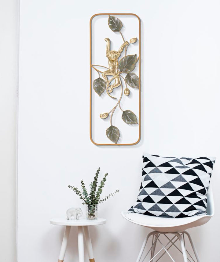 Decoración de pared de metal "Mono en el bosque