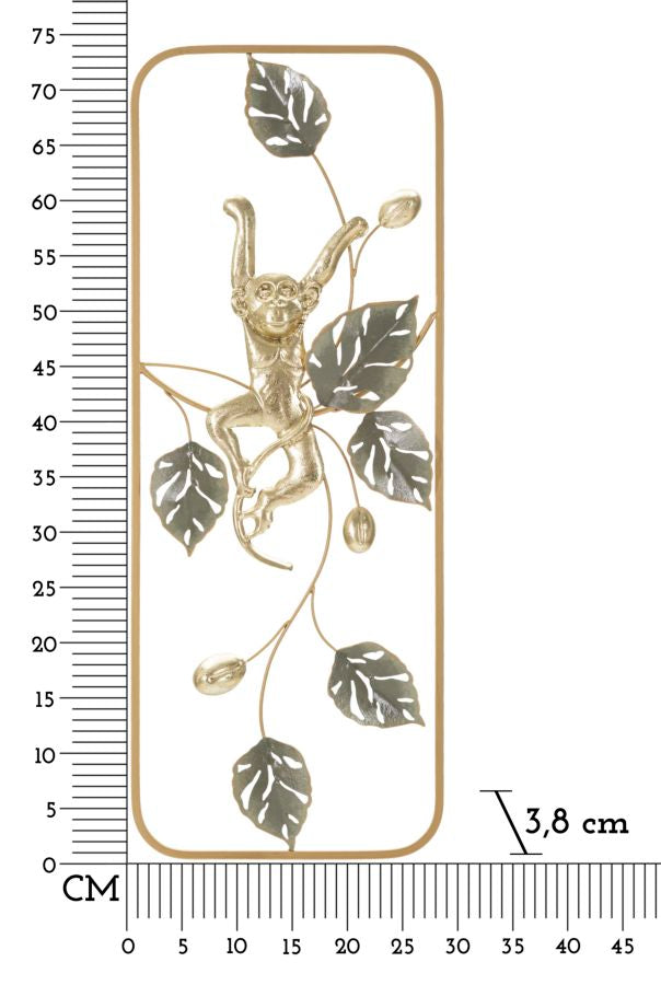 Decoración de pared de metal "Mono en el bosque