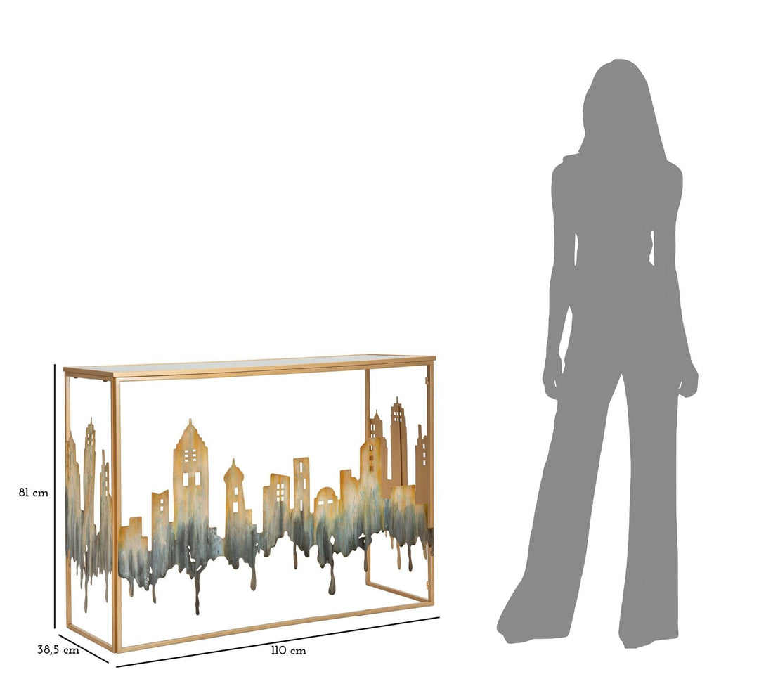 Consola de Metal y Cristal City