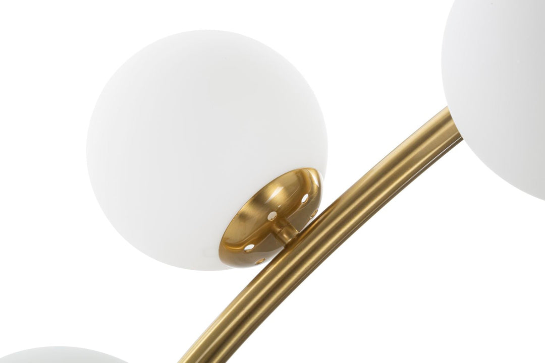 Lámpara de Pie Arqueada de Metal Dorado con 6 Bombillas