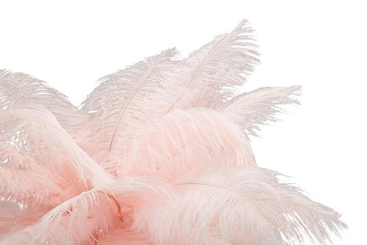 Lámpara de Sobremesa de Plumas Doradas y Rosas