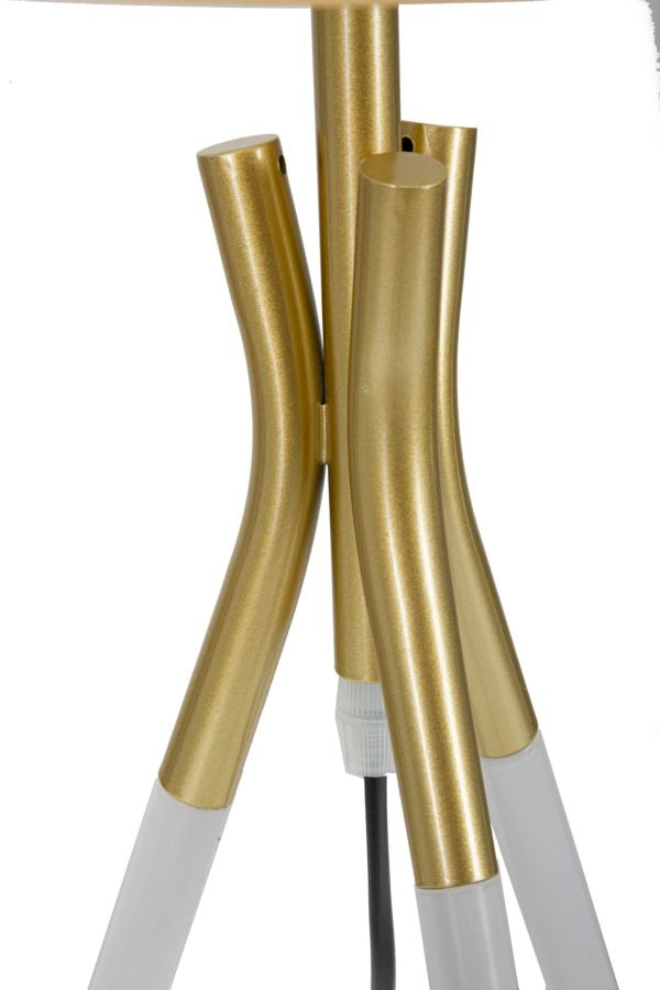 Lámpara de Sobremesa Oro y Blanco Metal con 3 Patas