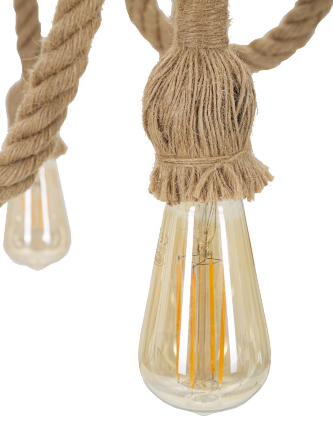 Lámpara de techo redonda de cuerda con estructura de metal – Circle Collection