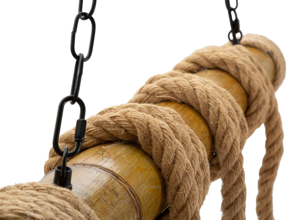 Lámpara de techo de bambú y cuerda – Luz colgante natural