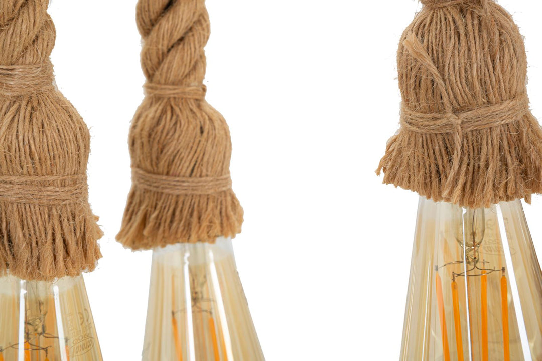 Lámpara de techo de bambú y cuerda – Luz colgante natural